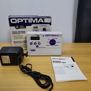 Optima 4 Station Single Program Sprinkler Timer Garden Watering Controller PRT-4